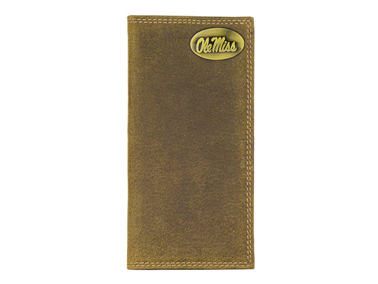 Ole Miss Rebels Vintage Tan Leather Secretary Wallet Gift