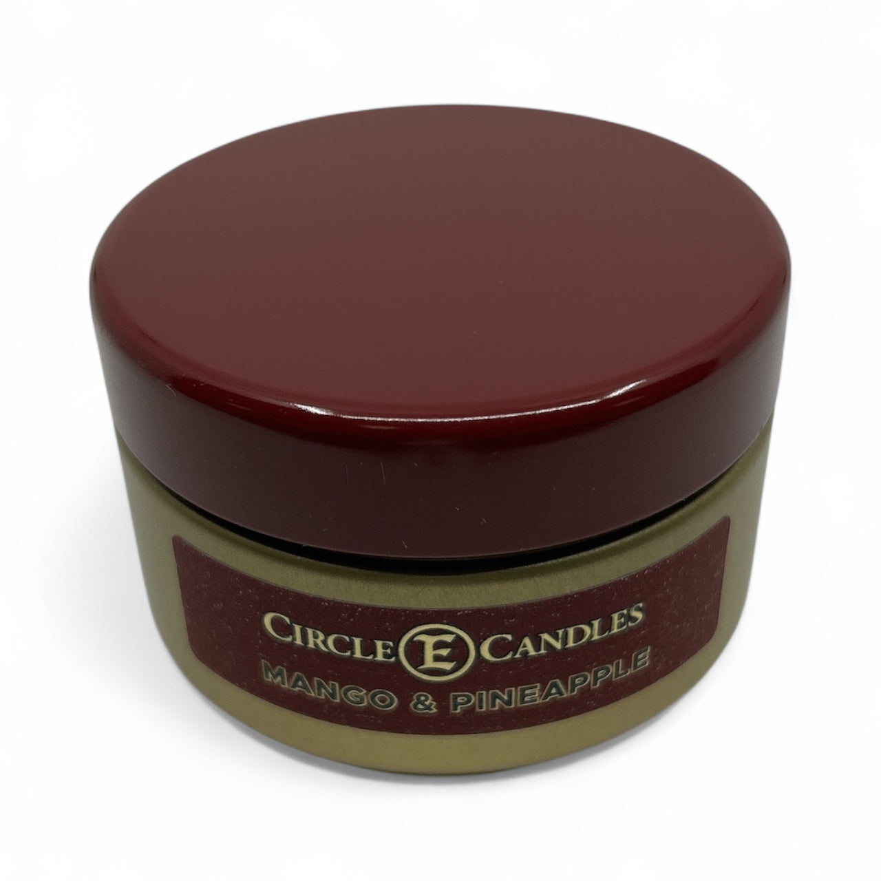 Circle E Candles, Mango & Pineapple Scent, Extra Small Size Travel Tin Candle, 4oz, 1 Wick