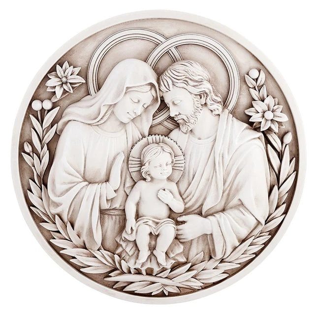 HOLY FAMILY ROUND PLAQUE