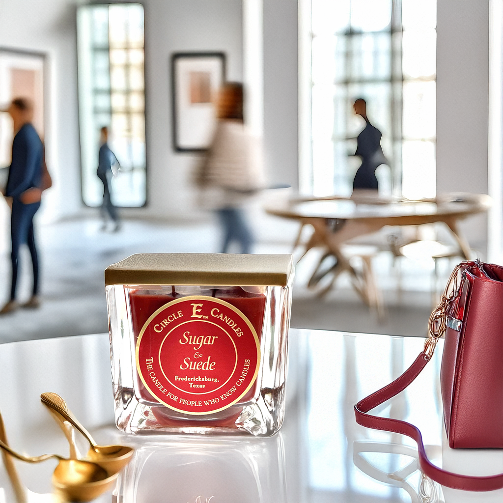 Circle E Candles Sugar and Suede Scent Small Jar 8oz 1 Wick