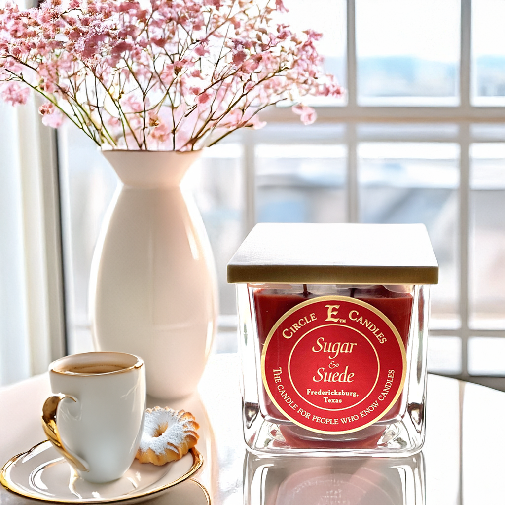 Circle E Candles Sugar and Suede Scent Small Jar 8oz 1 Wick