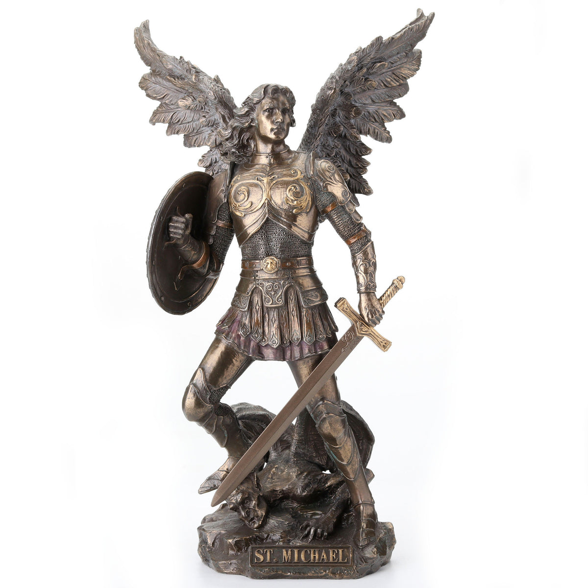 Saint Michael Standing On Demon With Sword And Shield