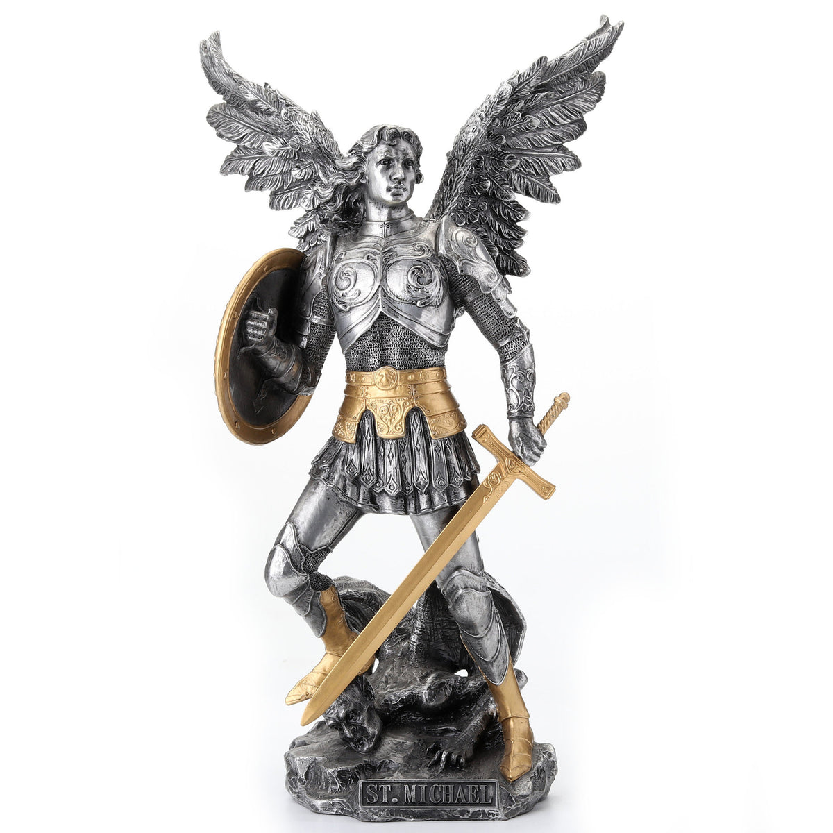 Archangel Saint Michael (Pewter and Gold)