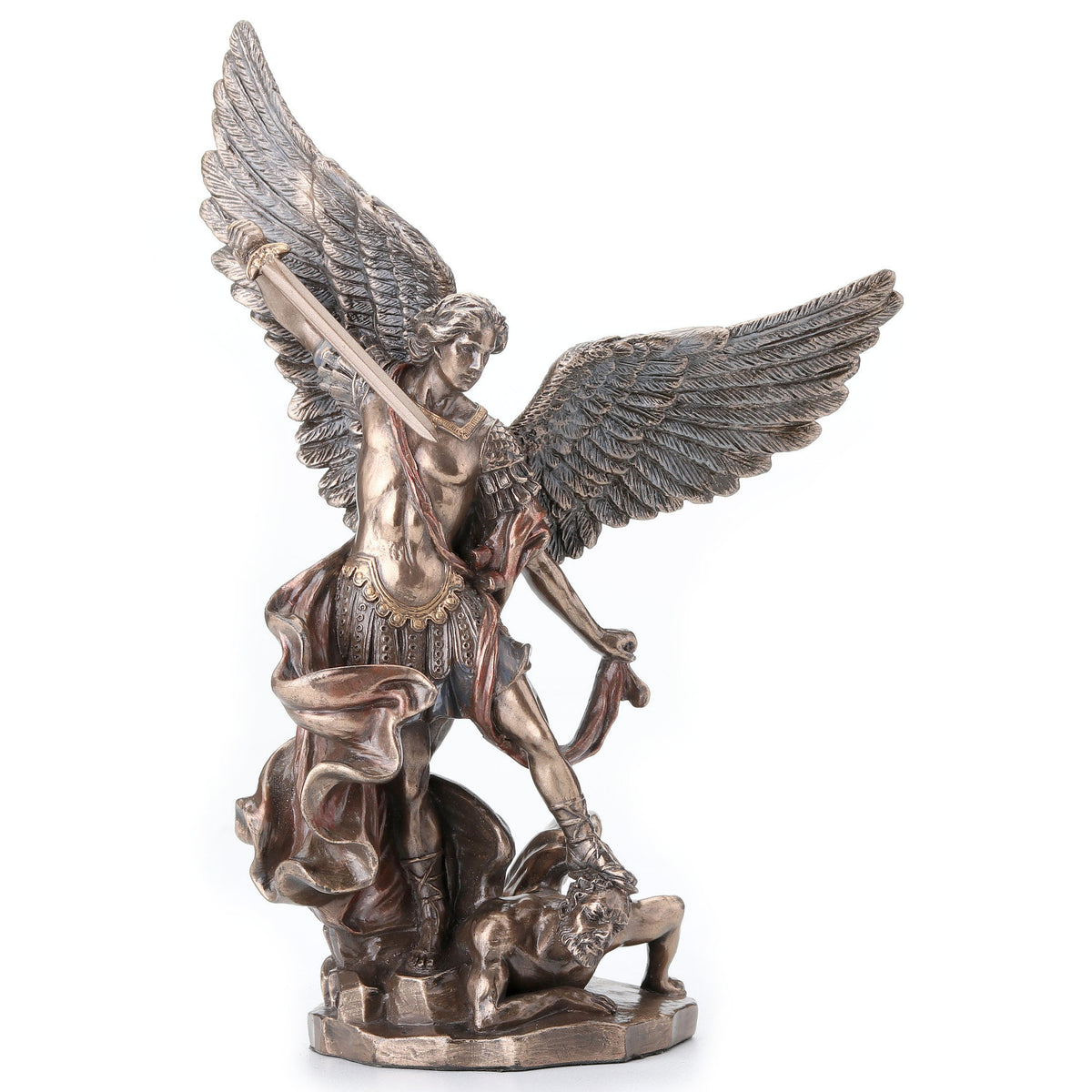 Saint Michael Standing Over Demon With Sword
