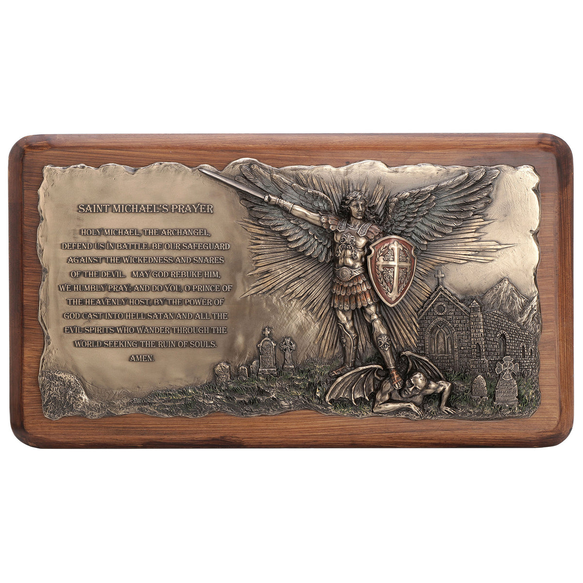 Saint Michael Prayer Wooden Wall Plaque