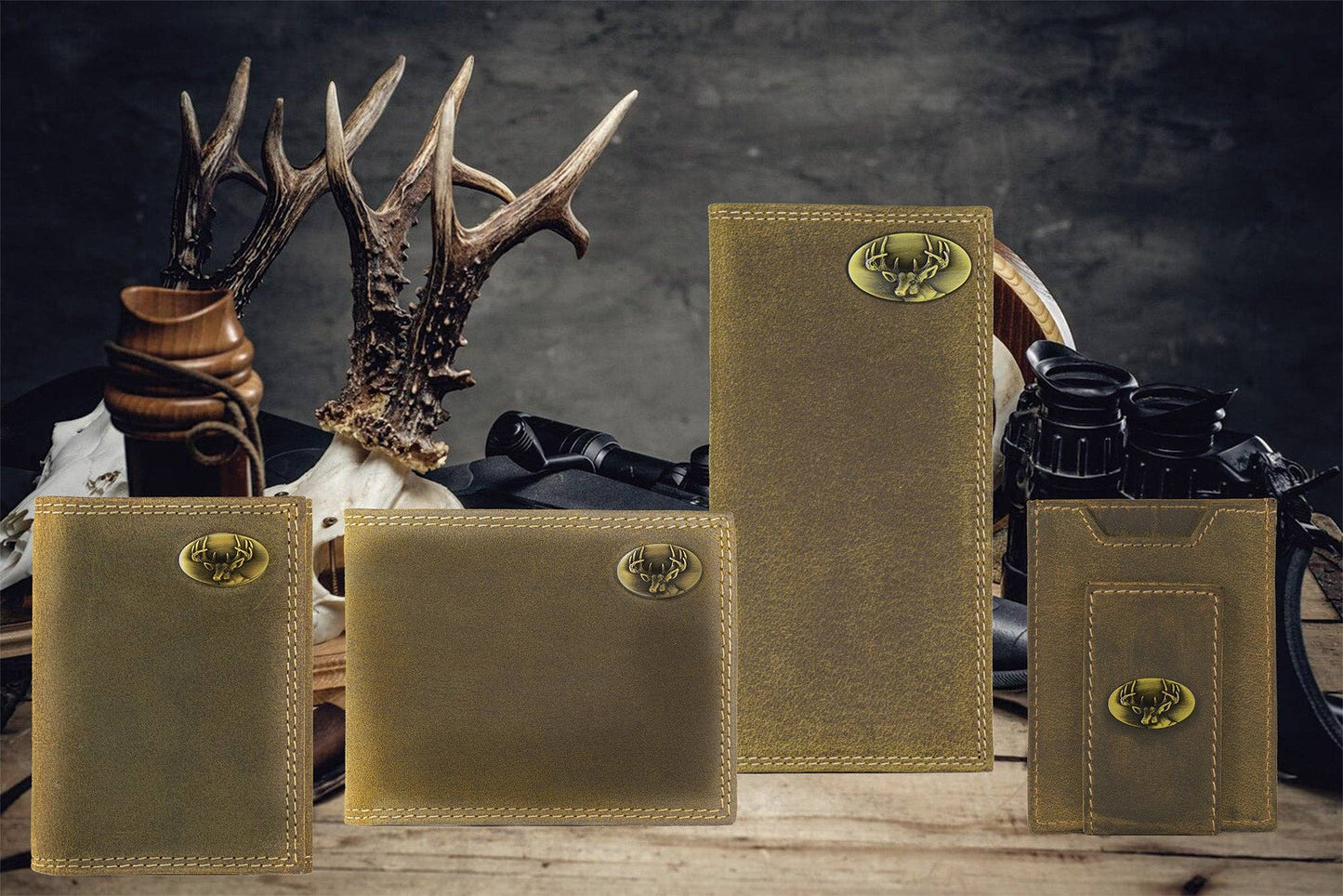 Buck Vintage Tan Leather Secretary Wallet