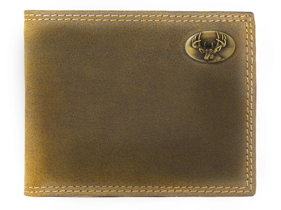 Buck Men's Bifold Leather Wallet Vintage Tan for Outdoors