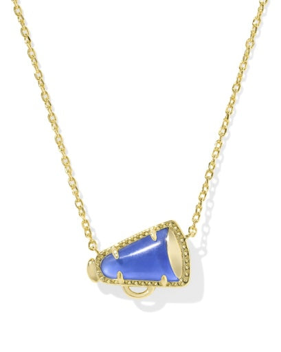 CHEER SHORT PENDANT NECKLACE GOLD COBALT ILLUSION