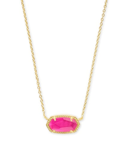 Elisa Short Pendant Necklace Gold Azalea Illusion