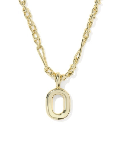 BUBBLE LETTER O SHORT PENDANT NECKLACE GOLD