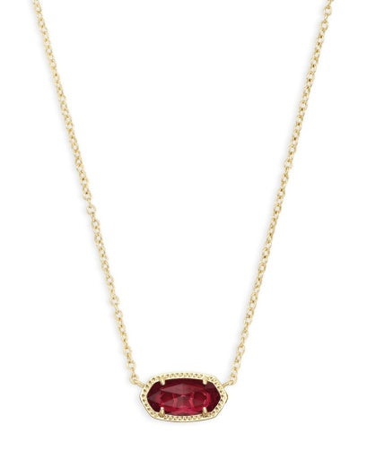 Elisa Short Pendant Necklace Gold Clear Berry Delicate