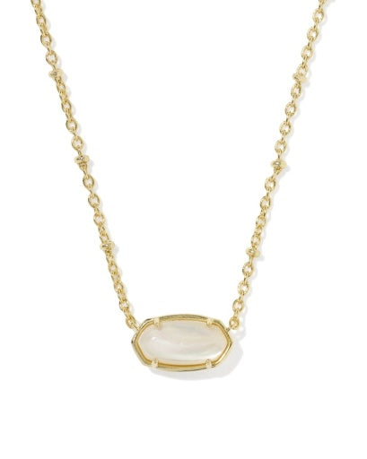 TIGER STRIPED ELISA SHORT PENDANT NECKLACE GOLD NATURAL MOTHER OF PEARL