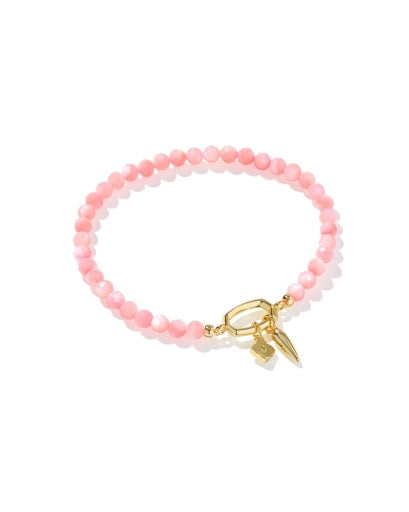 Sylvia Stretch Bracelet Gold Pink Chalcedony