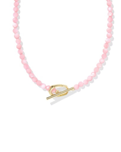 Sylvia Strand Necklace Gold Pink Chalcedony