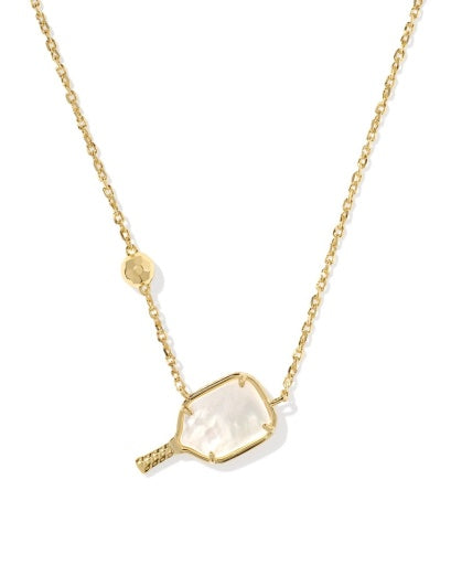 Pickleball Short Pendant Necklace Ivory Mother Of Pearl