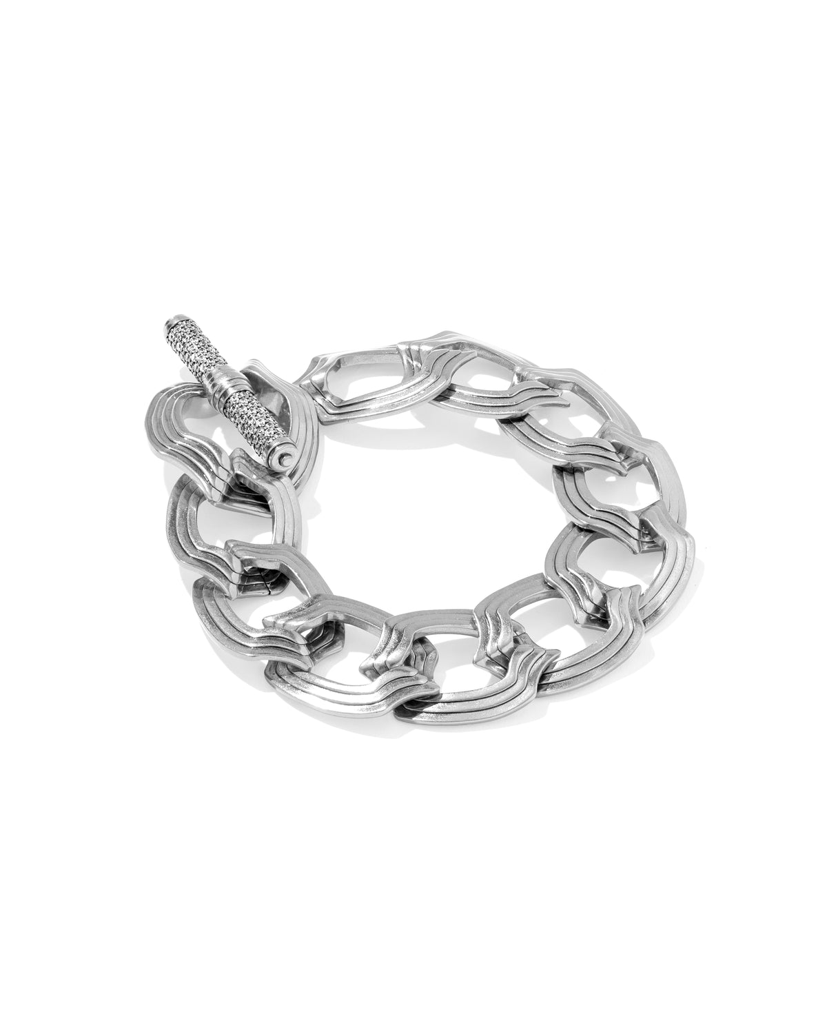 NOVA LINK CHAIN BRC RHOD WHITE CZ