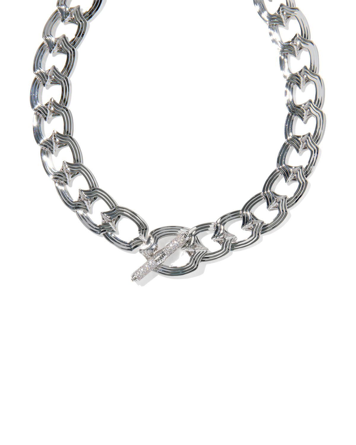 NOVA LINK CHAIN NCK RHOD WHITE CZ