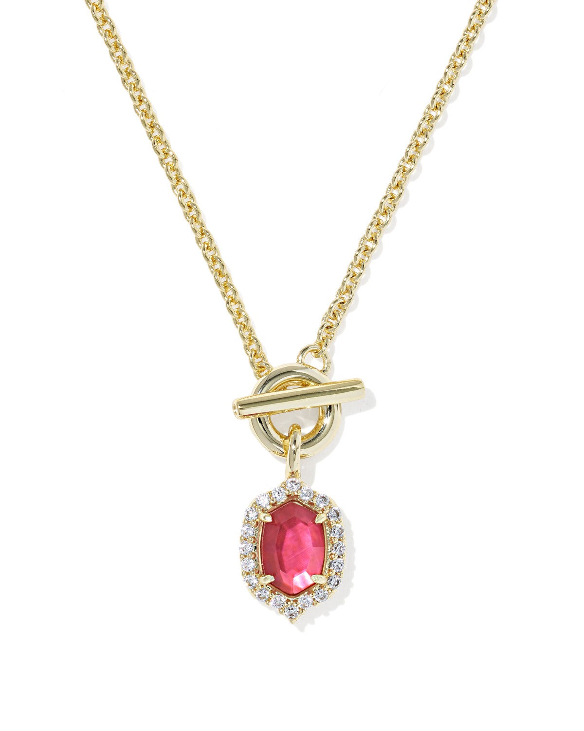 DAPHNE CRSTL FRM TGL NCK GOLD DARK PINK ILLUSION