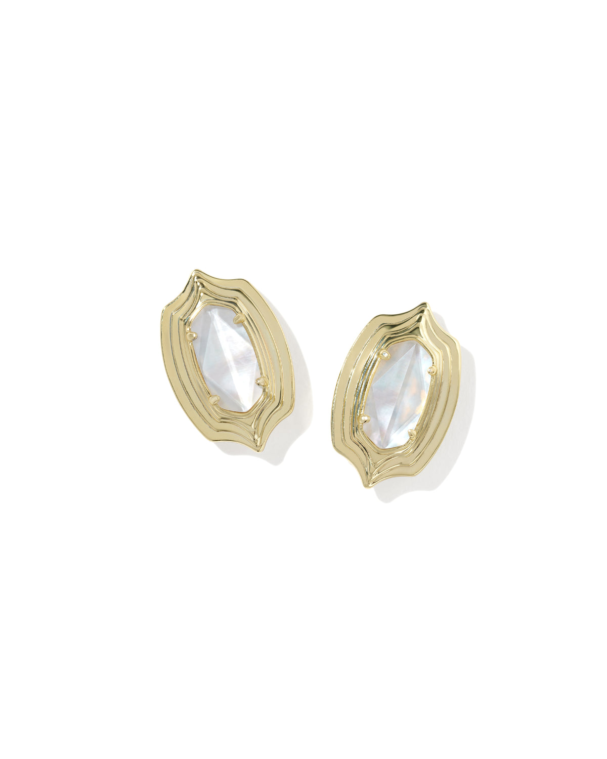 ELLIE STEP FRM STUD EAR GOLD IVORY MOP