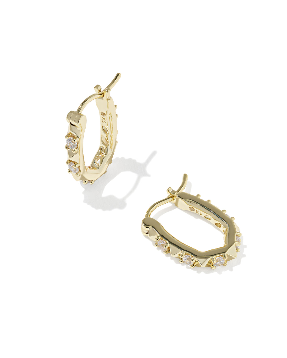 FATE HUGGIE EAR GOLD METAL WHITE CZ