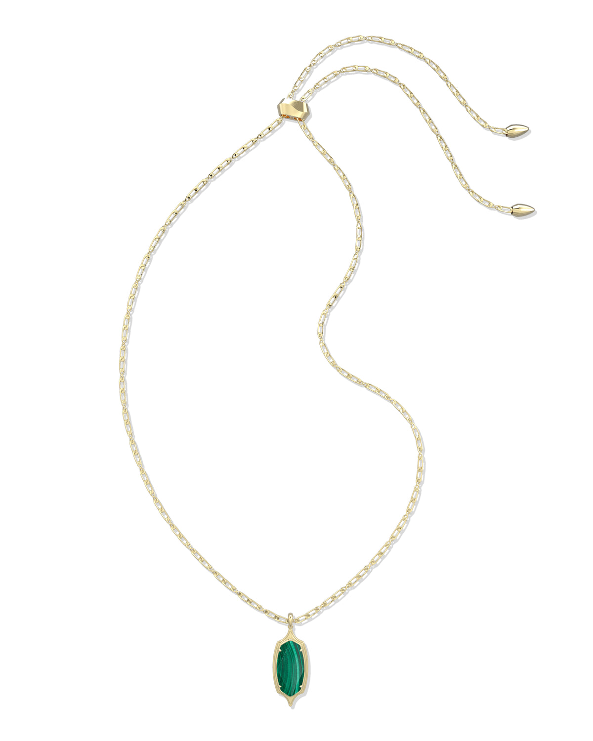 DANI STEP FRM LONG NCK GOLD GREEN MALACHITE