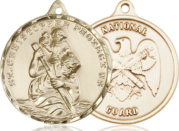 Extel Round Large 14kt Gold Filled St Christopher Medal