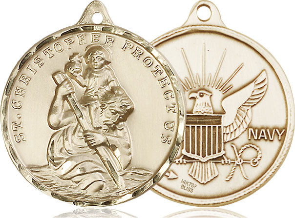 Extel Round Large 14kt Gold Filled St Christopher Medal