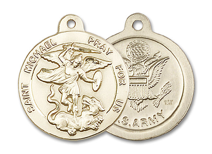 Extel Round Medium 14kt Gold Filled St Michael Army Medal