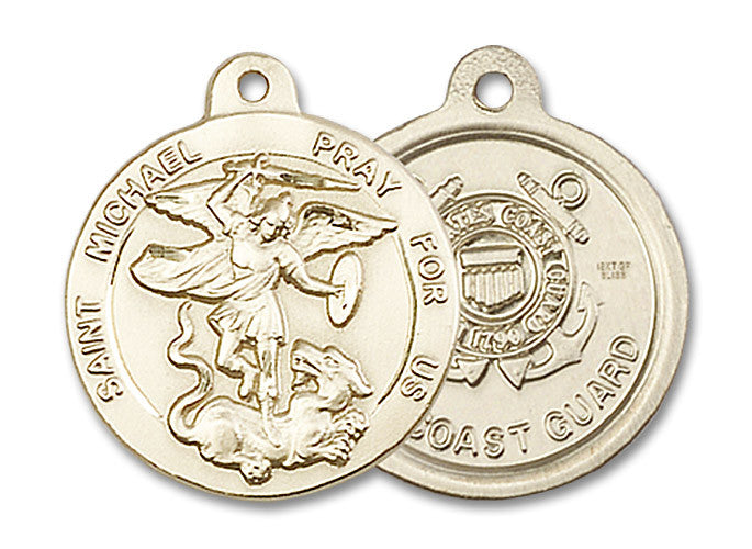 Extel Round Medium 14kt Gold Filled St Michael Medal USA
