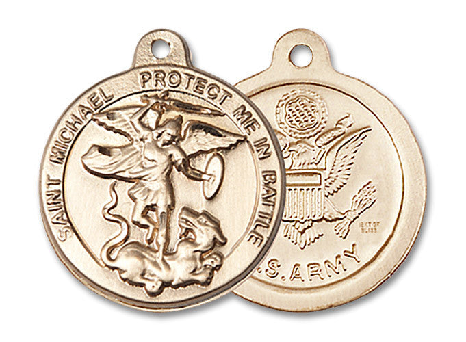 Extel Round Medium 14kt Gold Filled St Michael Army Medal