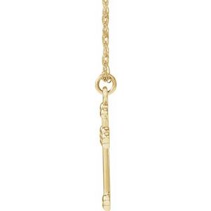 Extel Medium 14K Yellow Gold Religious Cross Pendant Charm Necklace
