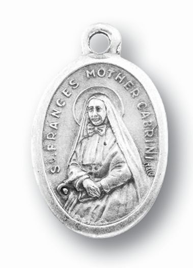 Small Oval Saint Frances Mother Cabrini Silver Medal Pack