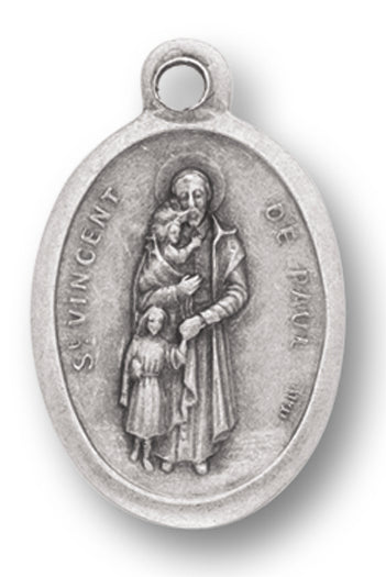 Small Oval Saint Vincent De Paul Silver Medal Charm Pack of 5