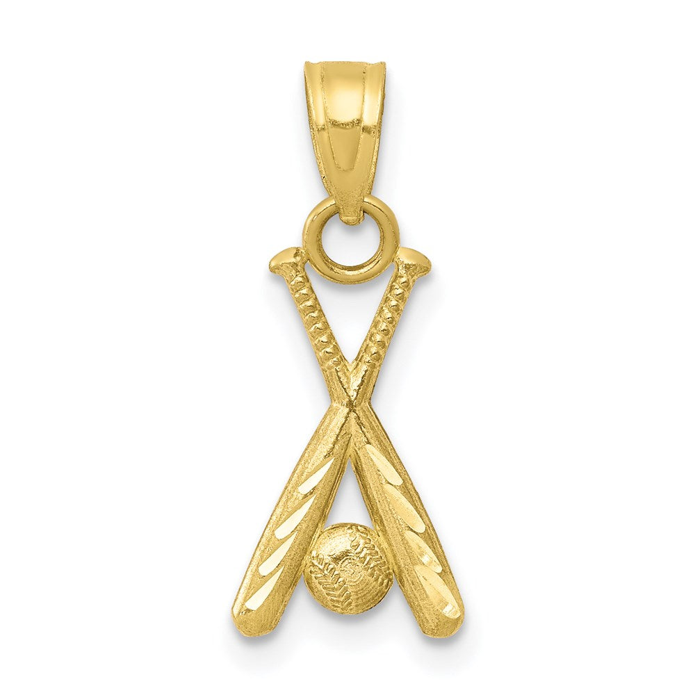 Extel Medium 10k Gold Baseball with Bats Charm Made in USA