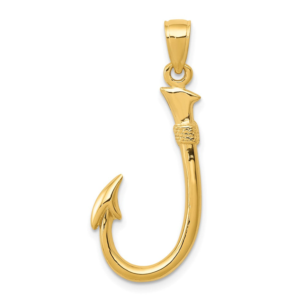 Extel Large 10k Gold Fish Hook Pendant Made in USA