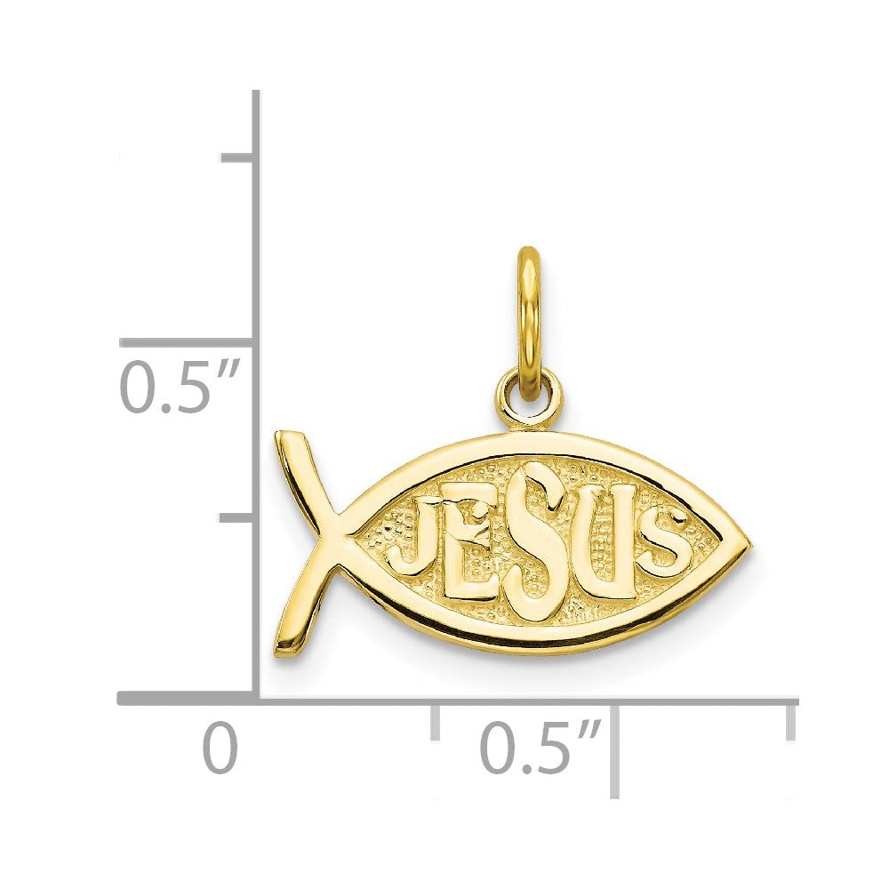 Extel Medium 10k Gold Jesus Icthus Fish Charm Made in USA