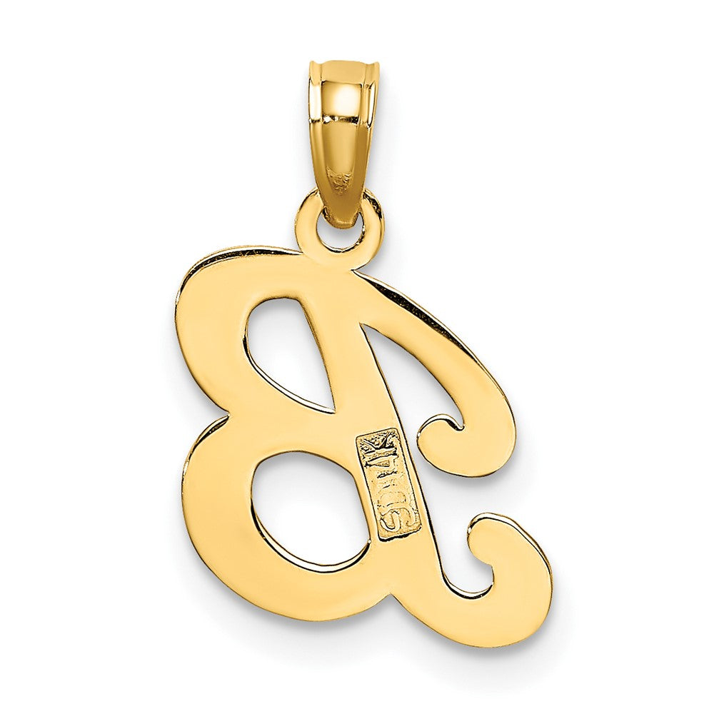 Extel Medium 10k Gold Polished B Script Initial Charm Made in USA