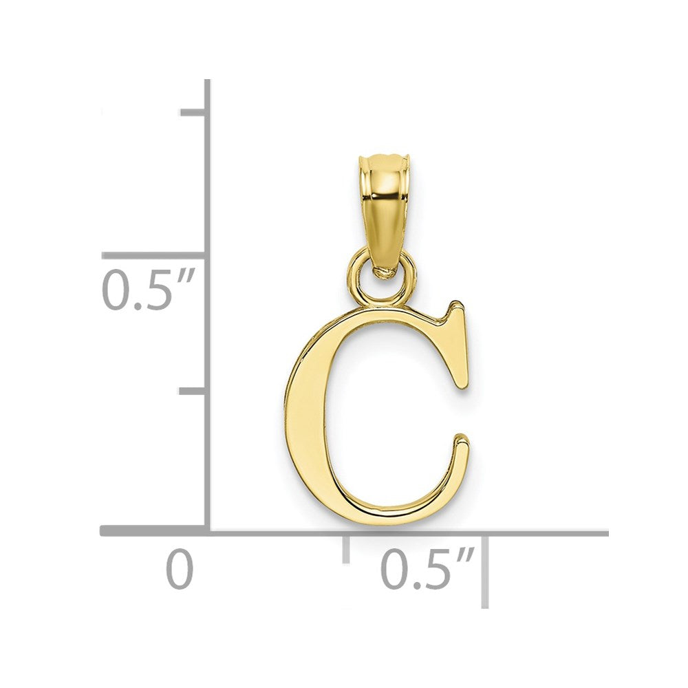 Extel Small 10k Gold Polished C Block Initial Charm Made in USA