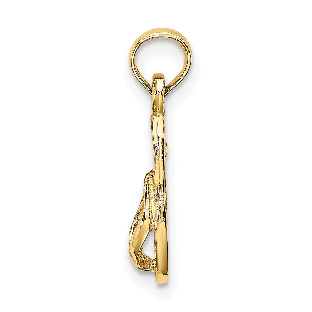 Extel Medium 10k Gold Single Flip-Flop Charm Made in USA