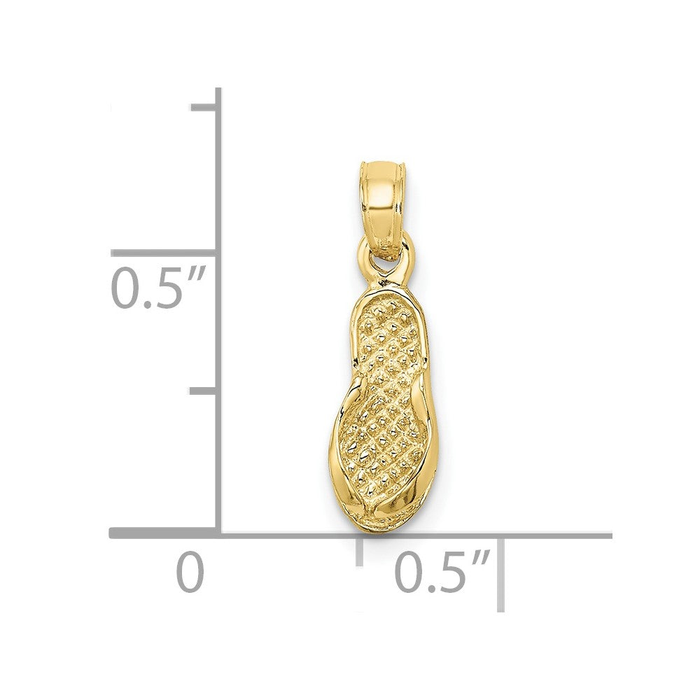 Extel Medium 10k Gold Single Flip-Flop Charm Made in USA
