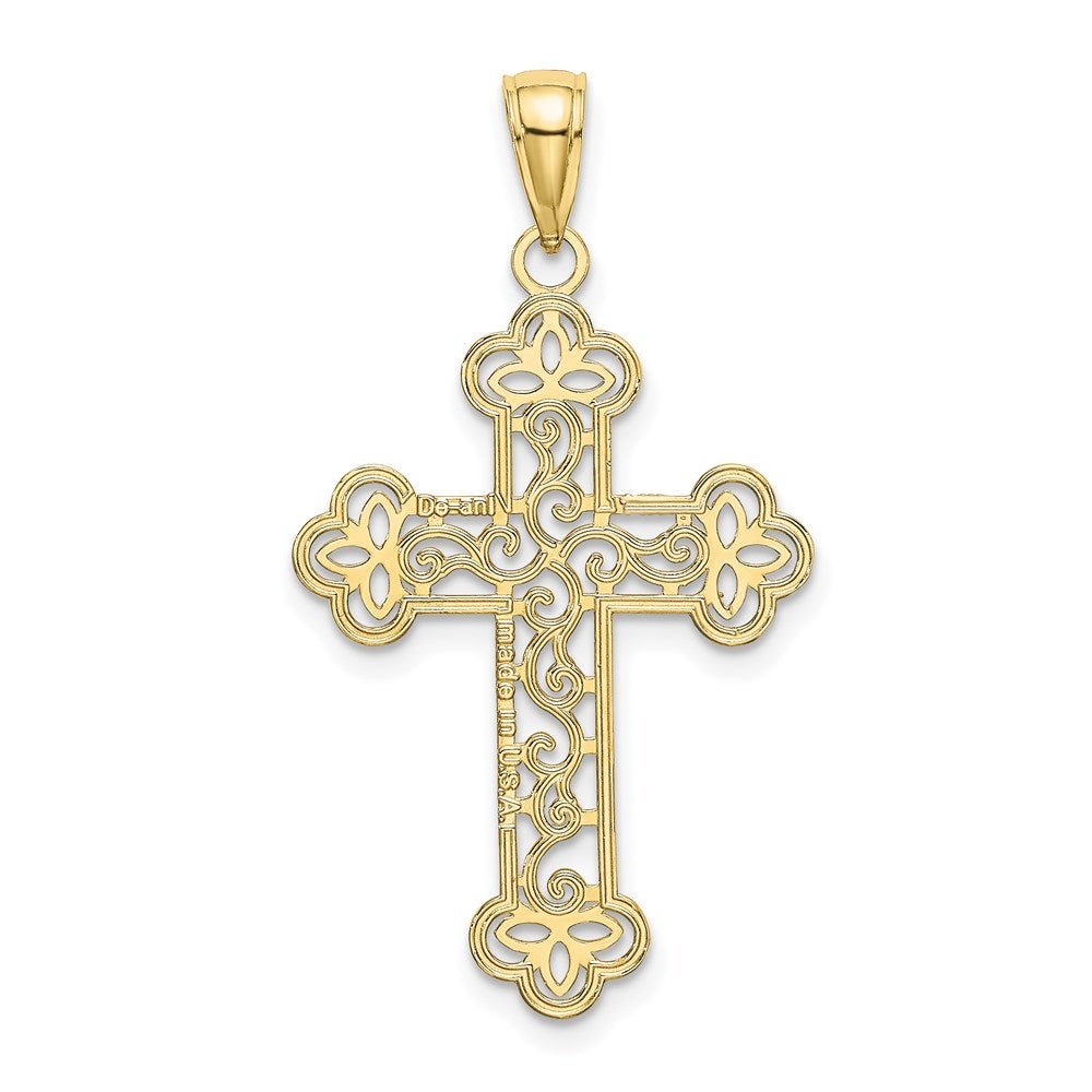 Extel Large 10K Textured Beaded Edge Charm Pendant USA