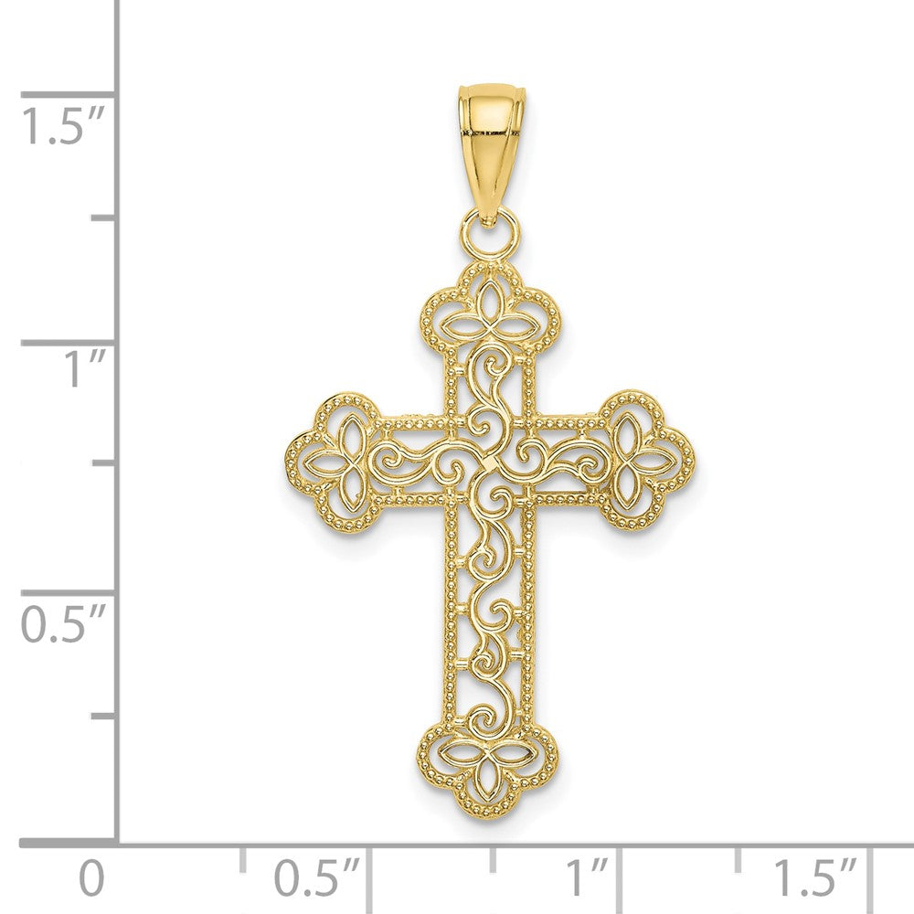 Extel Large 10K Textured Beaded Edge Charm Pendant USA
