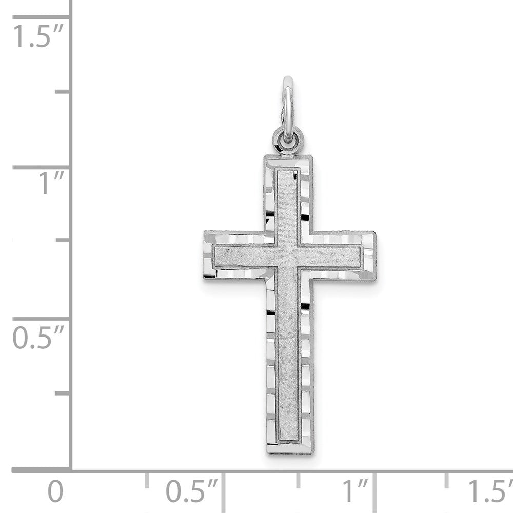 Extel Large 10k Gold White Gold Latin Cross Charm USA