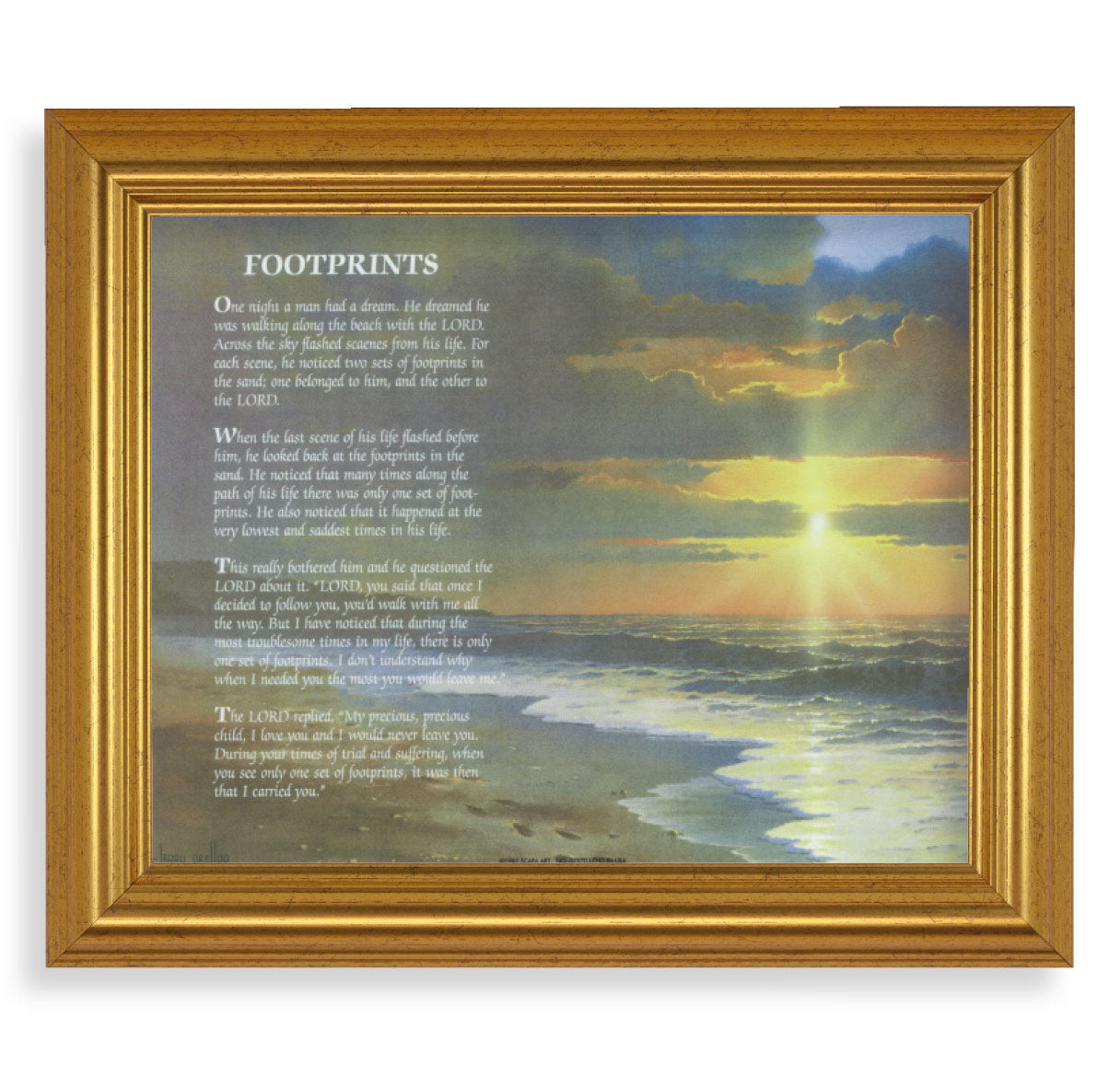 Footprints Picture Framed Wall Art Decor, Large Frame