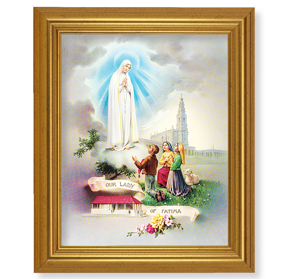 Our Lady of Fatima Picture Framed Wall Art Decor Large