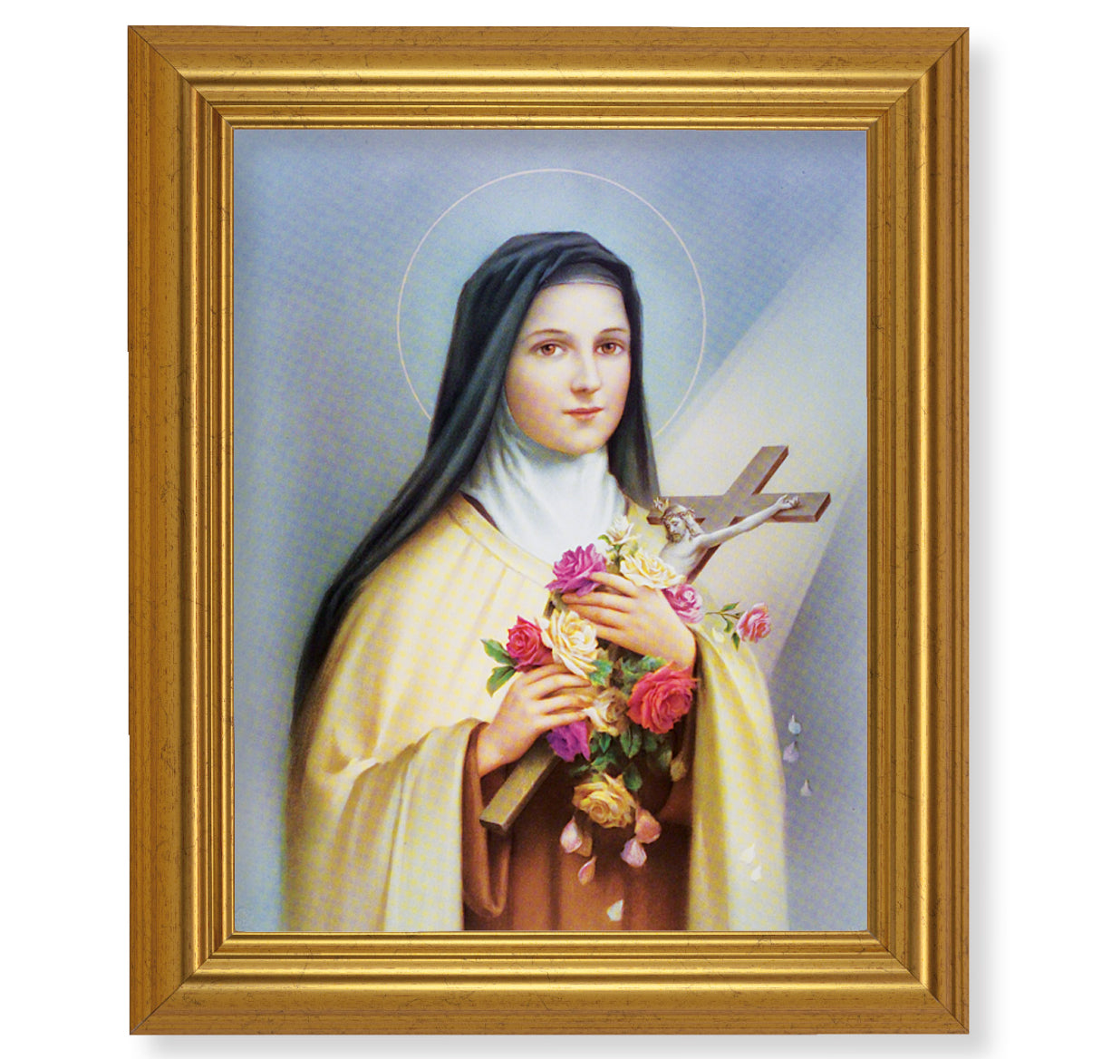 St. Therese Picture Framed Wall Art Decor Large Antique Gold-Leaf Classic Frame