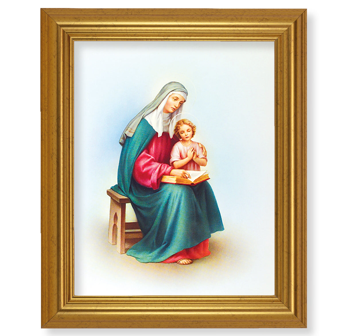 St. Anne Picture Framed Wall Art Decor, Large, Antique Gold-Leaf Classic Frame