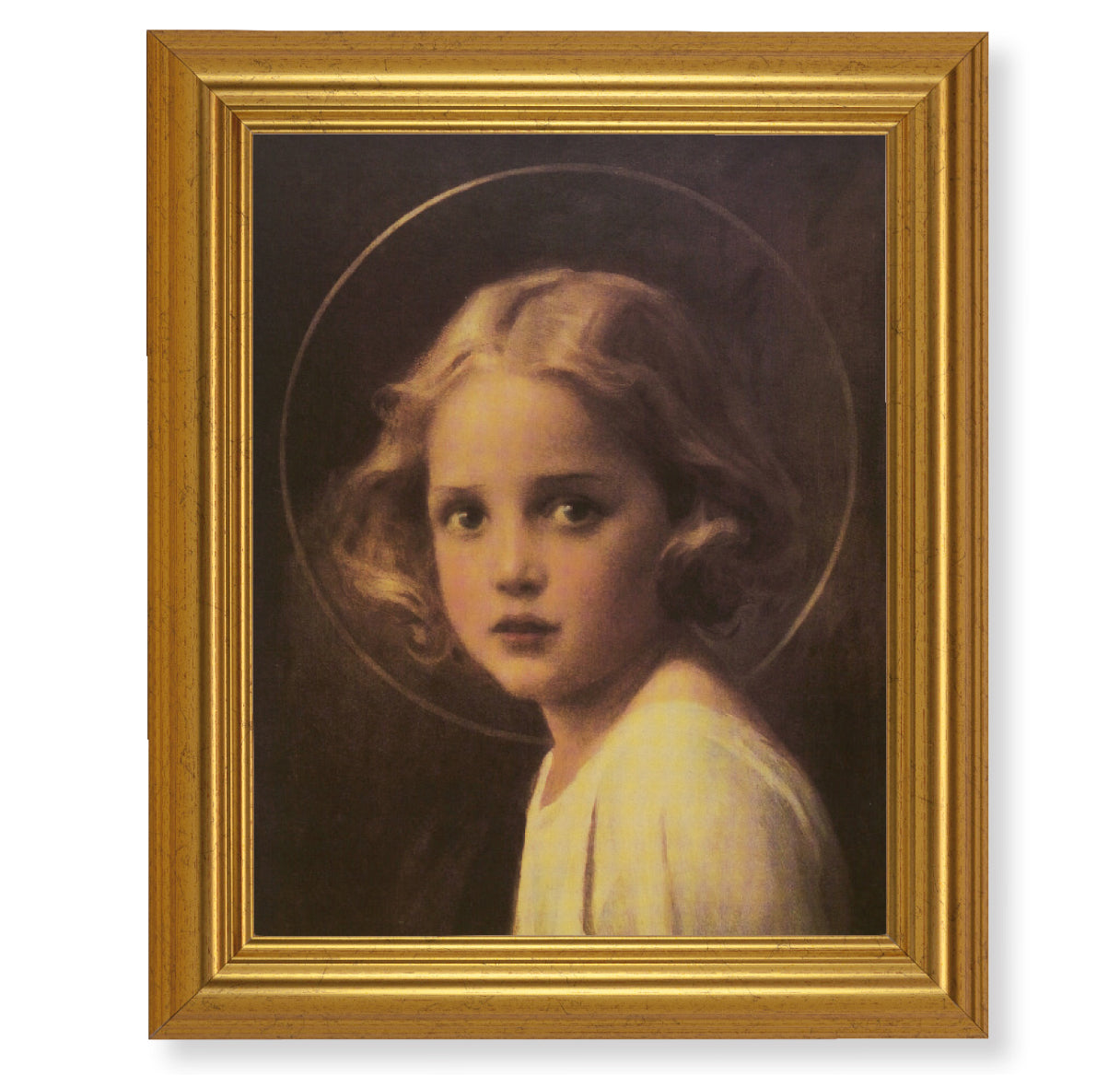 Mary Most Holy Picture Framed Wall Art Decor Large Antique Gold-Leaf Frame