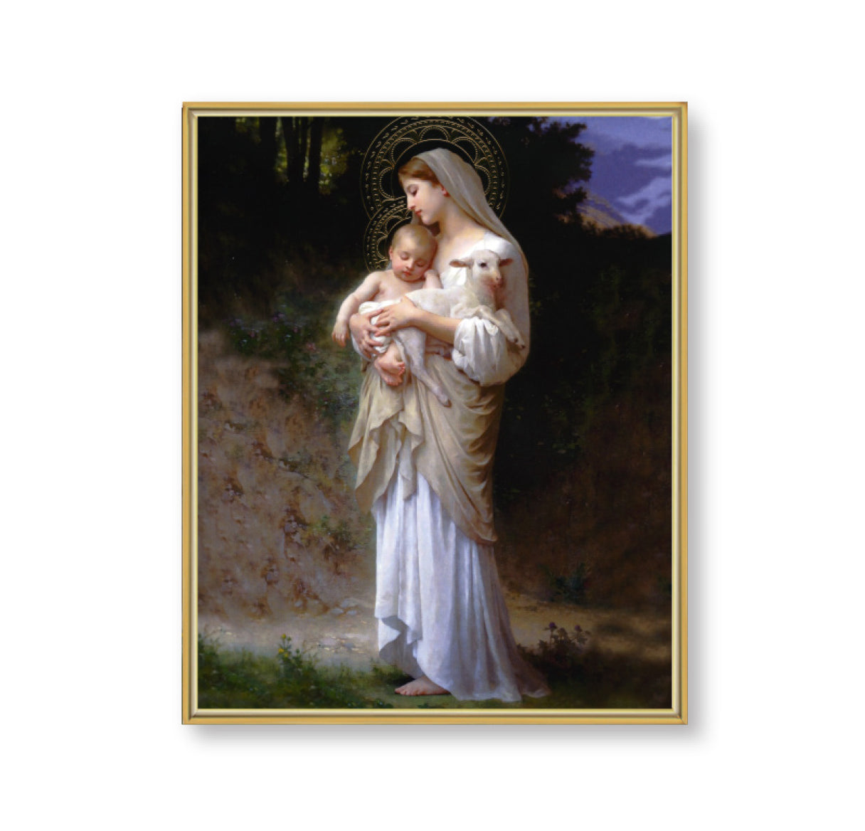 Divine Innocence Picture Framed Plaque Large Gold Frame