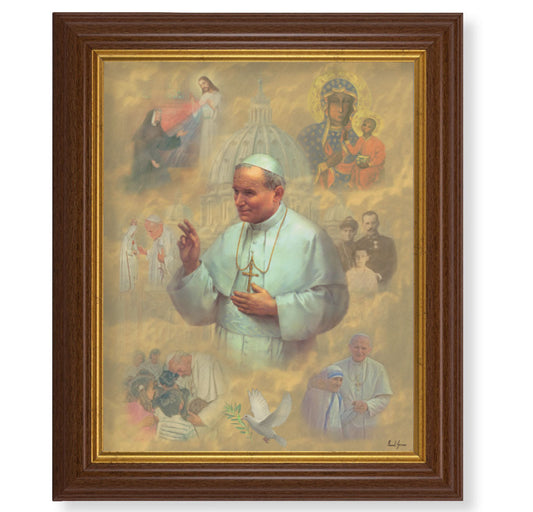 St. Pope John Paul II Picture Framed Wall Art Decor Large